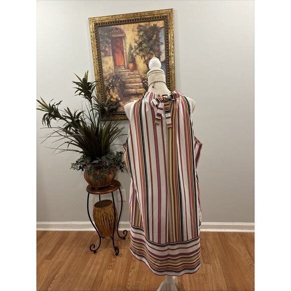 Apt.9 Women's Size XL Sleeveless Striped Tie Back Shift Dress High Neck Pullover - Picture 4 of 11